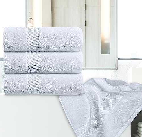 White Classic Luxury Bath Towels Set of 4