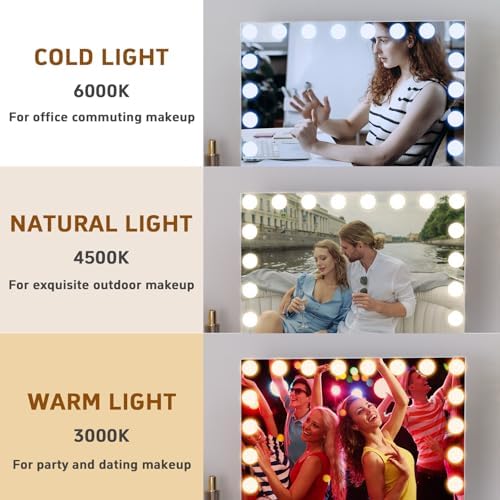 Fench_lin Vanity Mirror for Makeup with Speaker USB Charging