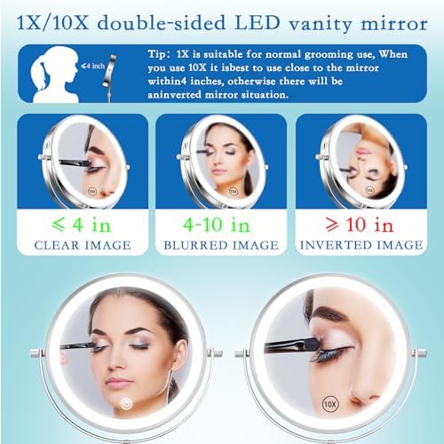 Professional 10X Magnifying Vanity Mirror with Lights