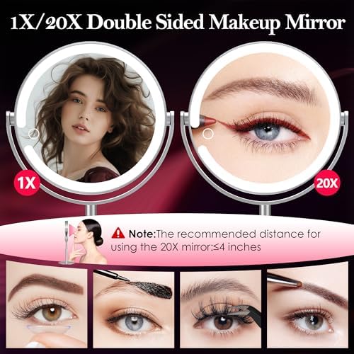 Elegance Make Up Mirror Aluminum Alloy with 20X Lighted Professional features
