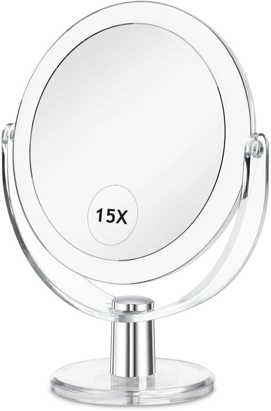 Stylish Double-Sided Makeup Mirror with 1X 15X Magnification