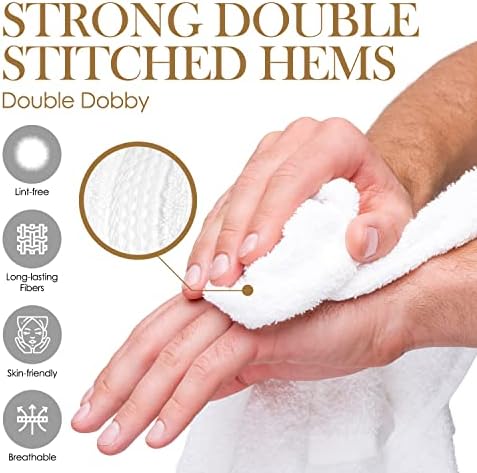 Elaine Karen 13x13 White Cotton Washcloth Set