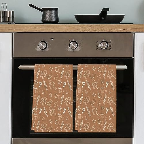 Gingerbread Man Christmas Kitchen Towels 18x28 inch Durable Soft Absorbent
