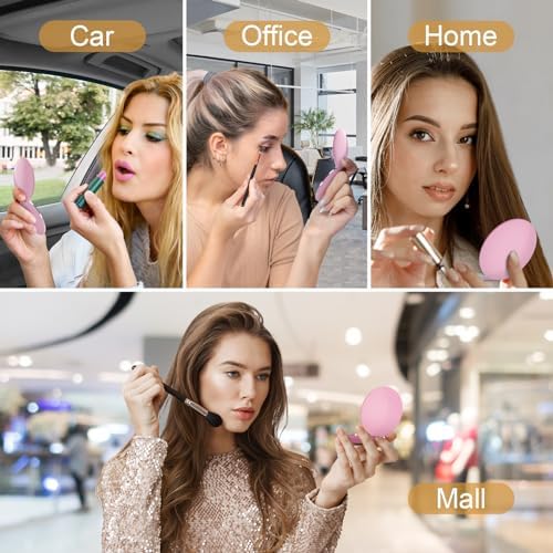 Compact Mirror with Light - Pocket Mirror for Travel Pink