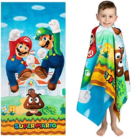 Franco Super Mario Beach Towel Mario bath towel beach swimming kids friendly