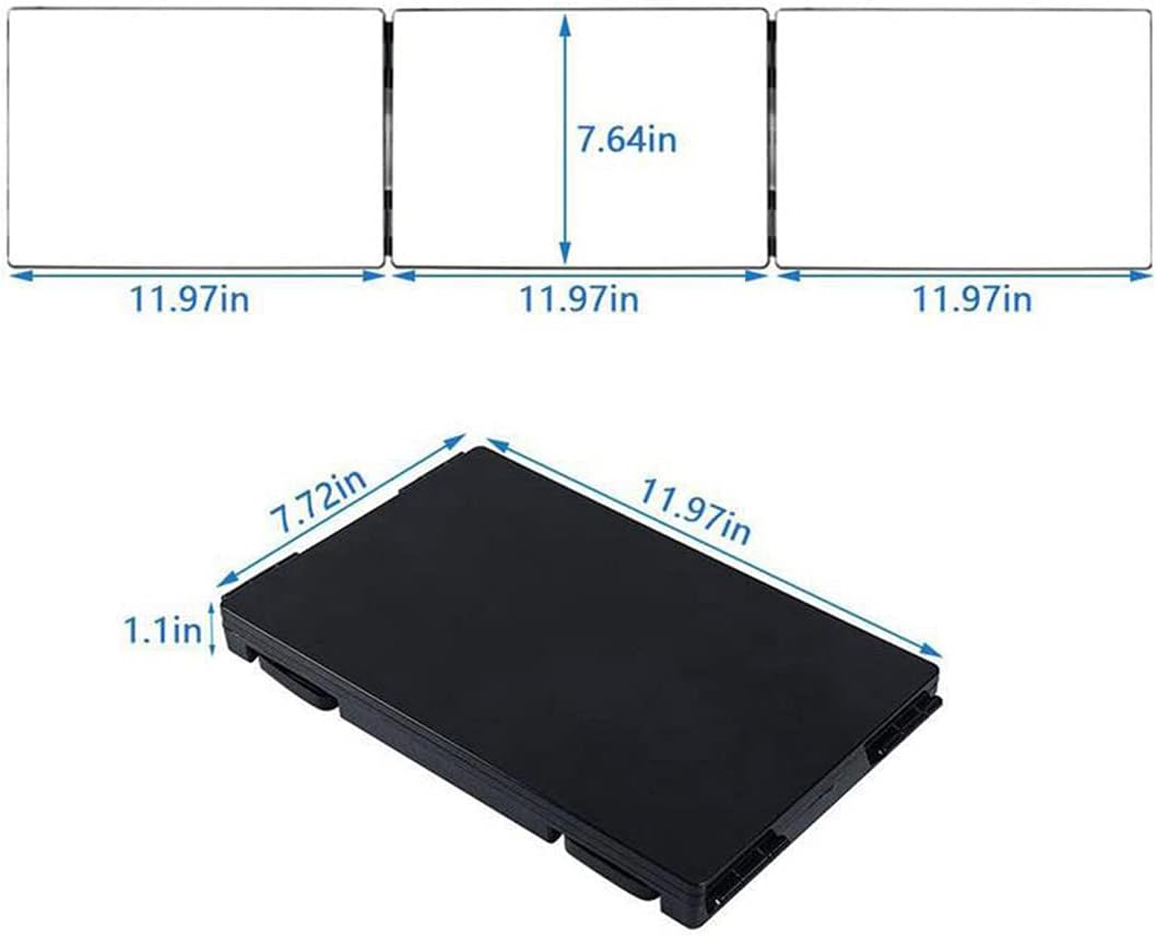 360 Degree Trifold Mirror with Adjustable Height and Magnifying Glass