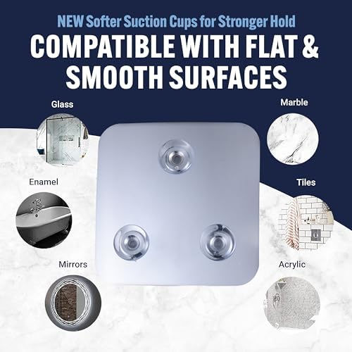 MirrorVana Travel Shower Mirror - Small Chromed Anti-Fog with suction cups