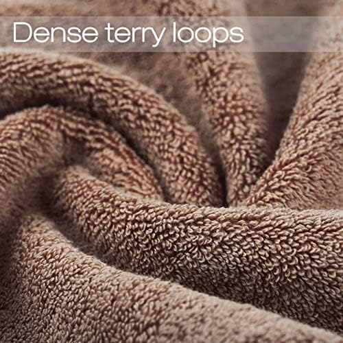 Cleanbear 13x28 Cotton Hand Towels Soft Durable Brown