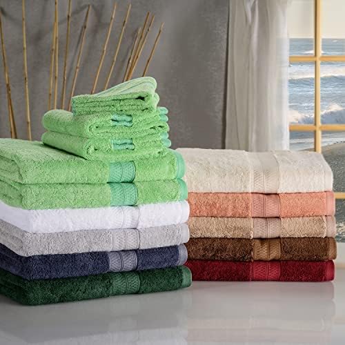 6-Piece Superior Towel Set Rayon from Bamboo Cotton Blend