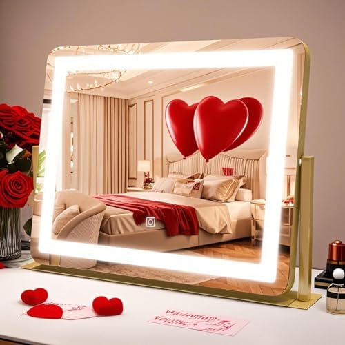 Gold Vanity Mirror with Lights
