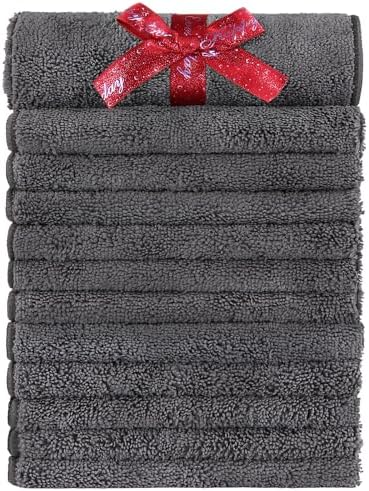 12-Pack of Durable Grey Microfiber Hand Towels