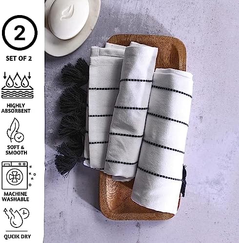 Folkulture Boho Hand Towels with Tassels