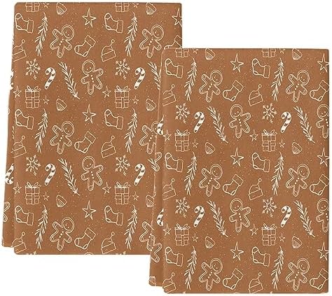 Gingerbread Man Christmas Kitchen Towels 18x28 inch Durable Soft Absorbent