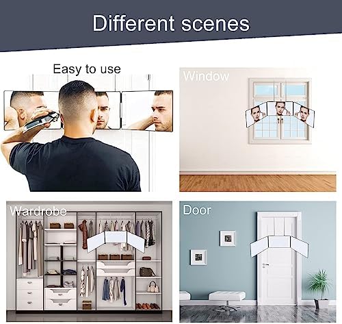 HD Self-Haircut Mirror with Adjustable Height