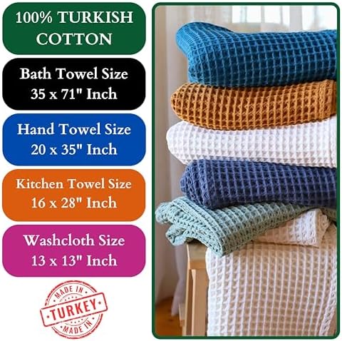 Viva Maison Waffle Bath Towel Set Soft Lightweight Luxurious