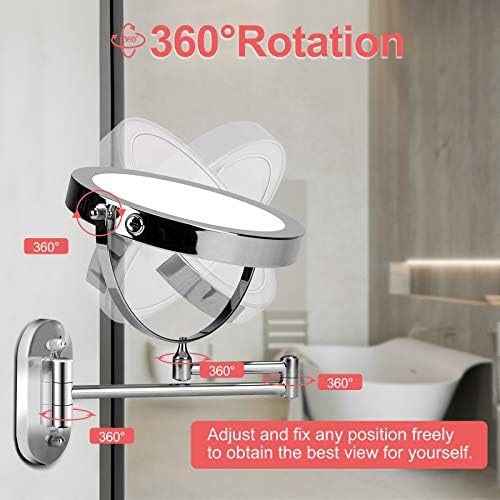 Rechargeable Magnetic 8-inch Makeup Vanity Mirror
