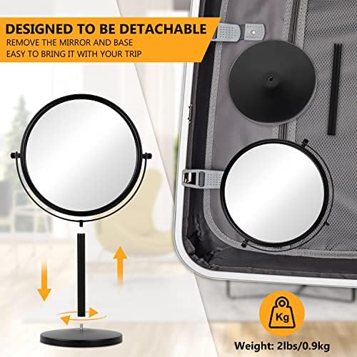 ALHAKIN 10x Magnifying Makeup Mirror - Swivel with Stable Base