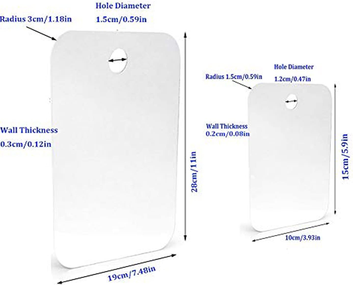 Fog-Free Shower Mirror Set LargeSmall