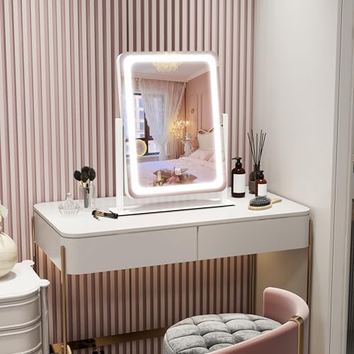 Stylish Compact Vanity Mirror with Smart Lights for Makeup and Skincare