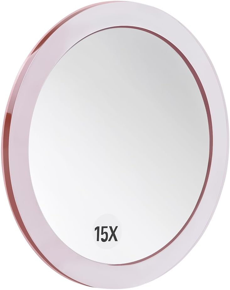 Santoo 15X Magnifying Mirror with 3 Suction Cups for Precise Beauty