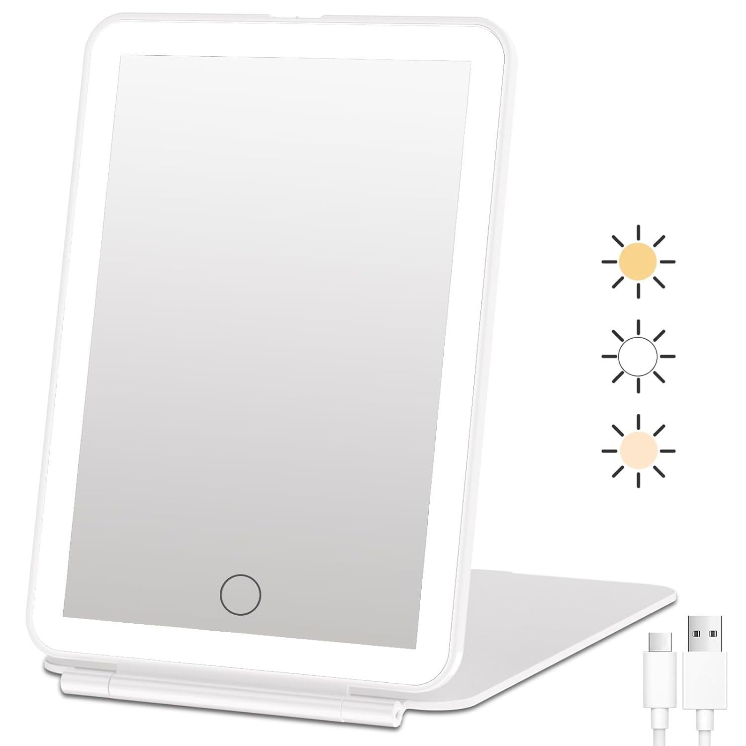 FUNTOUCH Rechargeable Travel Makeup Mirror with 72 LED Lights