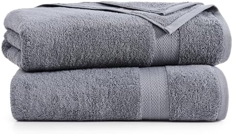 Lane Linen Extra Large Bath Sheets Set of 2 - Cool Grey