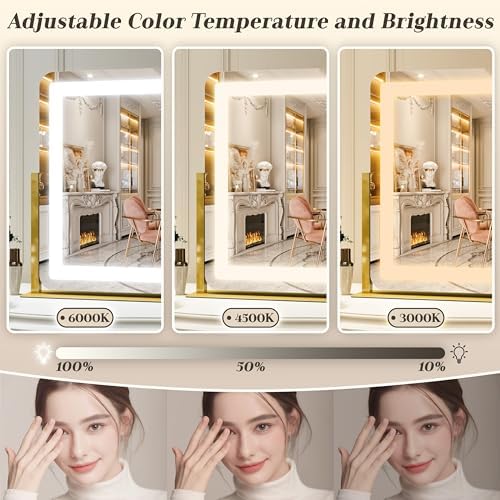 Gold Vanity Mirror with Lights