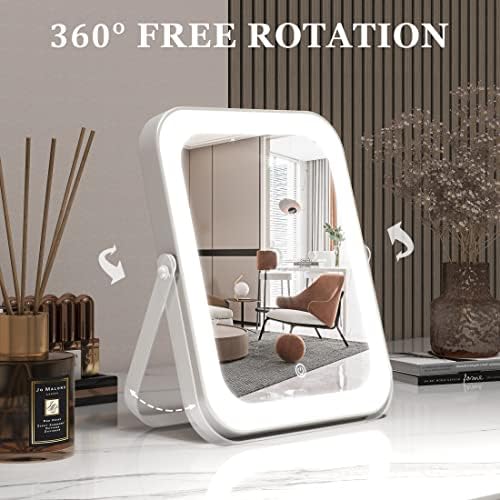 Sturdy 8x10 Vanity Mirror with Dusk-to-Dawn Dimmable Light