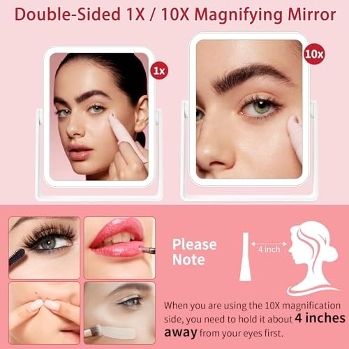Travel Makeup Mirror with 10X Magnification