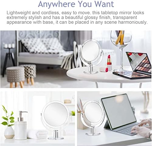 Stylish Double-Sided Makeup Mirror with 1X 15X Magnification
