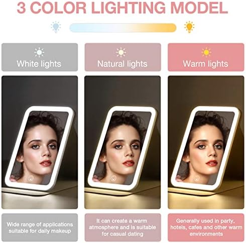 Kintion Travel Makeup Mirror Portable LED Lighted Vanity Mirror