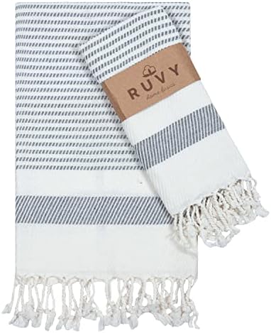 Ruvy Luxury Cotton Bath Towels Set - 2-Piece 18x40