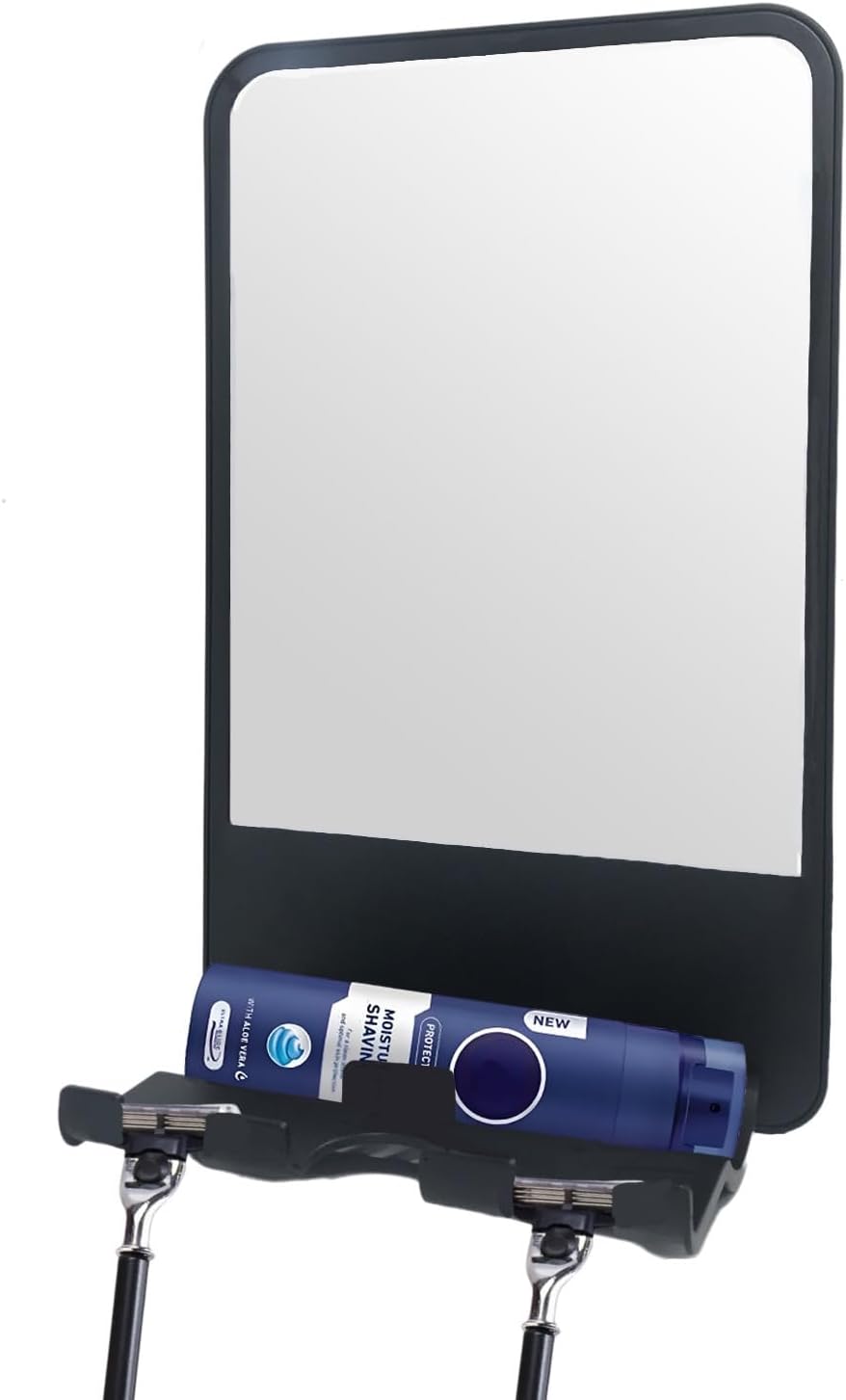 Fogless Shower Mirror with Storage
