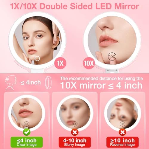 Benbilry 10X Magnifying Makeup Mirror with 3-in-1 Features