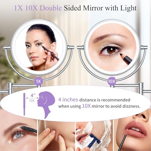 Wall-Mounted Double-Sided Makeup Mirror