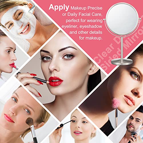 ALHAKIN 10x Magnifying Makeup Mirror 8-Inch Tabletop for BathroomDesk