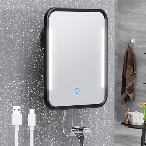 Gospire Heated Fogless Mirror with Light and Adjustable Brightness