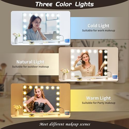 NUSVAN Vanity Mirror with 3 Lighting Modes Touch Control