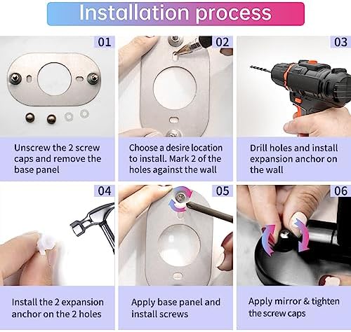 FUNTOUCH Rechargeable Wall-Mounted Lighted Makeup Vanity Mirror