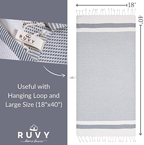Ruvy Luxury Cotton Bath Towels Set - 2-Piece 18x40