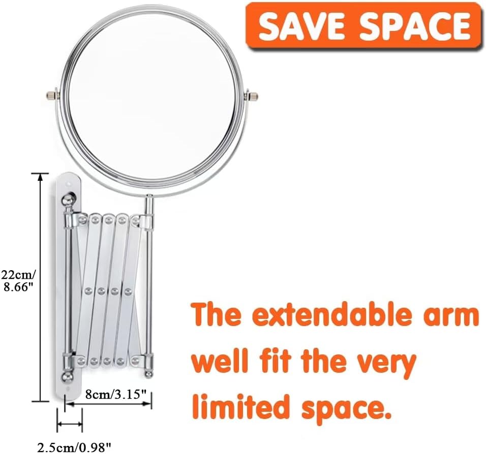 WELL W LINK 7-inch Wall-Mounted Makeup Mirror