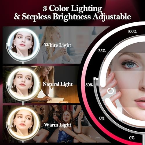 Elegance Make Up Mirror Aluminum Alloy with 20X Lighted Professional features