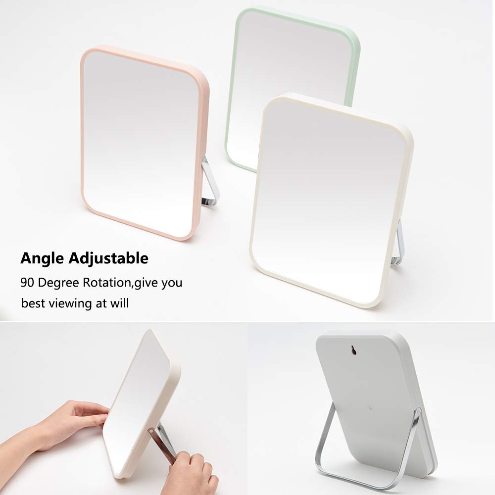 YEAKE 8 Inch Portable Folding Makeup Mirror with Metal Stand Gray