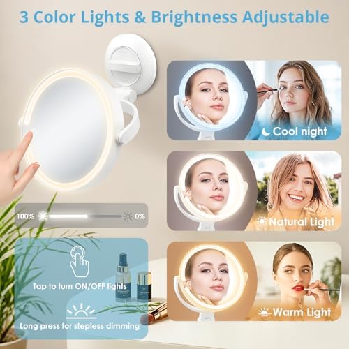 Fabuday Magnifying Mirror with Lights and Suction Cup