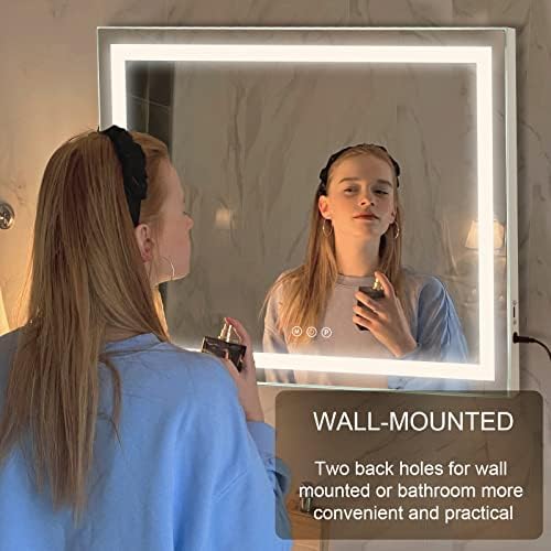 Sucedey 23x18 Inch Makeup Mirror with Lights and USB Charging