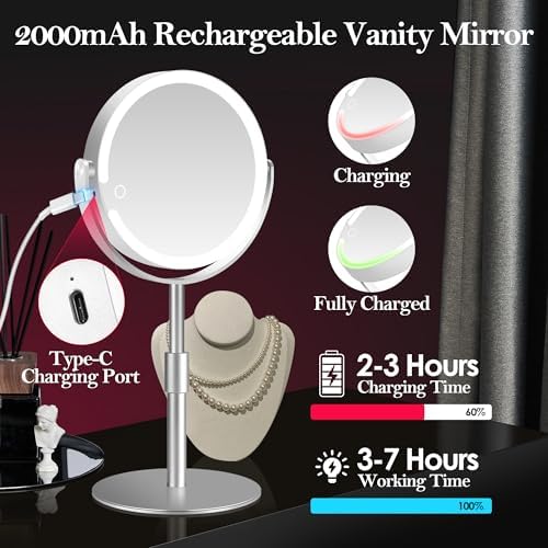 Elegance Make Up Mirror Aluminum Alloy with 20X Lighted Professional features