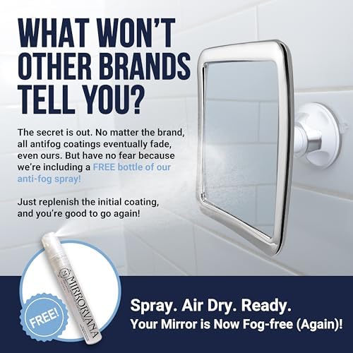 MIRRORVANA Anti-Fog Shower Mirror