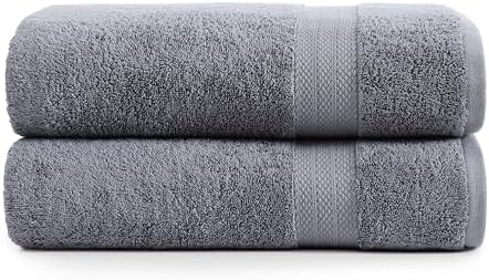 Lane Linen Extra Large Bath Sheets Set of 2 - Cool Grey