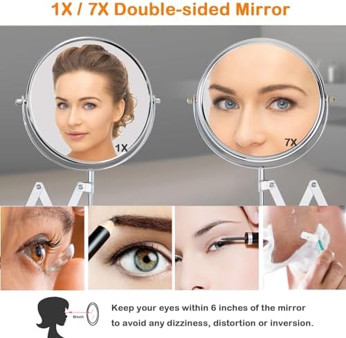 WELL W LINK 7-inch Wall-Mounted Makeup Mirror