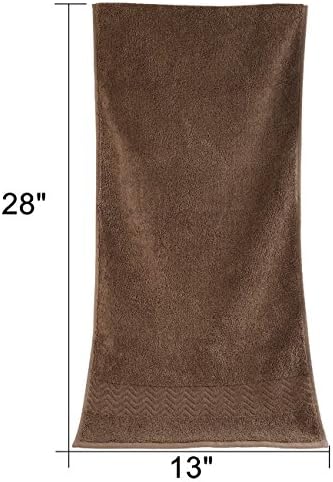 Cleanbear 13x28 Cotton Hand Towels Soft Durable Brown